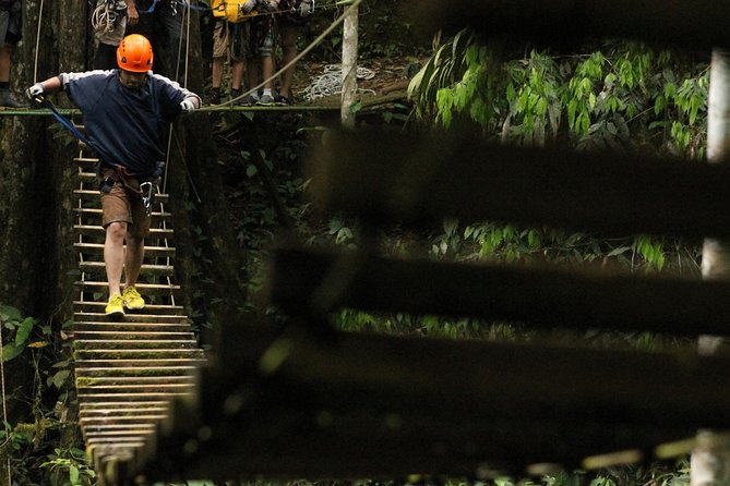 Canyoneering and Canopy Tour in Turrialba - Crossing the 132-foot hanging bridge