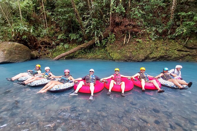 Tubing in Rio Celeste - Fruit at the finish and practical comforts